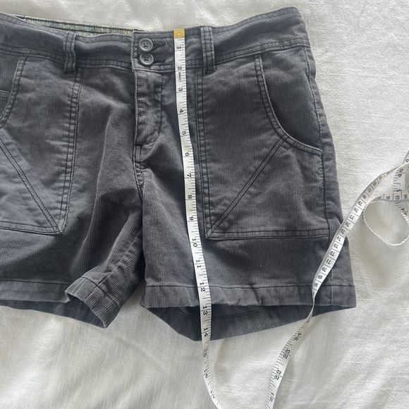 Prana Breathe Women’s Grey Corduroy Shorts Midrise Organic Cotton - Picture 7 of 9